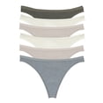 thumbnail image 1 of Felina Women's Organic Cotton Thong Underwear, 6-Pack, 1 of 2