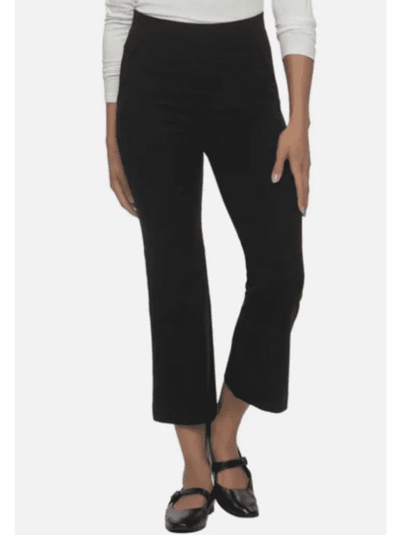 Women's Tummy Control Pull-On Kick Crop Pant, Black, X-Large