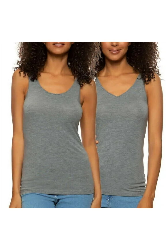 Women's Reversible Tank Top 4 Pack (Multicolor, Large)