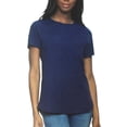 thumbnail image 1 of Felina Women's Slub Jersey Crew Neck Tee Shirt, Blue, 1 of 3