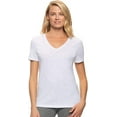 thumbnail image 1 of Felina Women's Slub Jersey V-Neck Tee Short Sleeve T-Shirt Size: XL, Color: White, 1 of 2