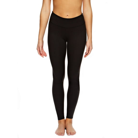 Felina Women's Sueded Athletic Leggings, Slimming Waistband (Black, Medium)