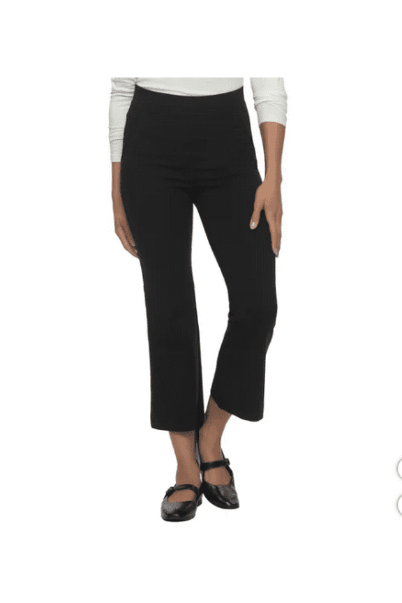 Women's Tummy Control Pull-On Kick Crop Pant, Black, Large