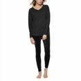 thumbnail image 1 of Felina Women's Ultra Luxe Velour 2-Piece Pajama Set, Black Medium - NEW, 1 of 3