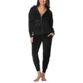 thumbnail image 1 of Felina Women's Velour Hoodie and Jogger Set M Black, 1 of 2