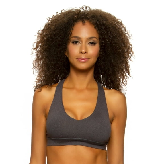 Felina Women's Velvety Soft Racerback Bralette (Charcoal Heather, X-Large)