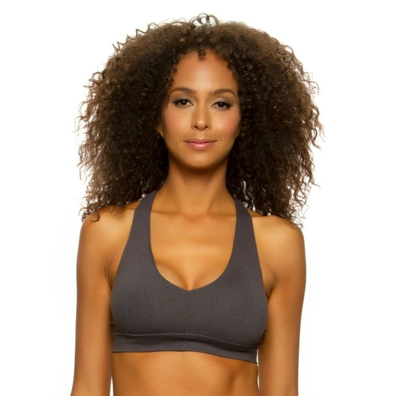 Felina Women's Velvety Soft Racerback Bralette (Charcoal Heather, X-Large)