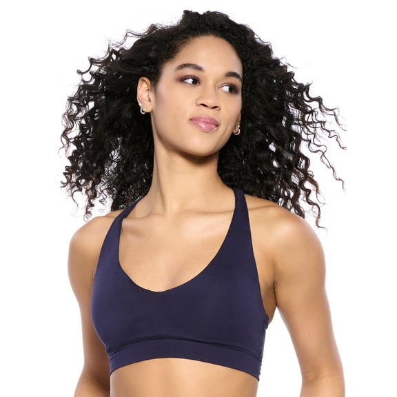 Felina Women's Velvety Soft Racerback Bralette (Evening Blue, Small)