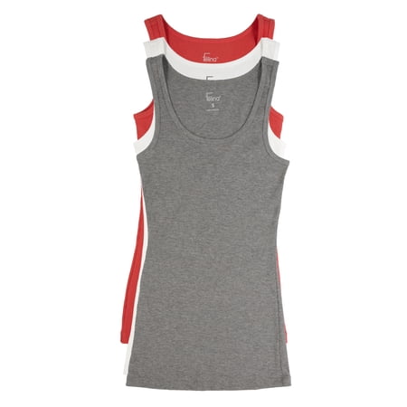 Felina Womens Cotton Ribbed Tank Top 3-Pack (Summer Pop, Small)
