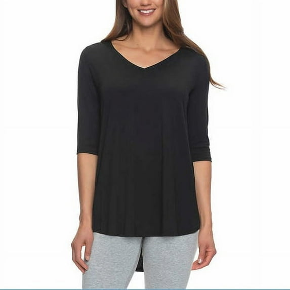 Felina Womens High-Low Hem Tunic Top Size: L, Color: Black
