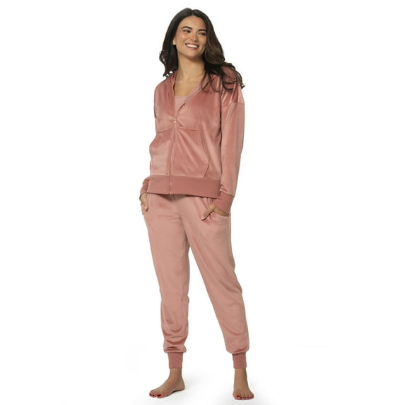 Felina - Womens Velour Zip Hoodie and Jogger Set Soft 2-Piece Tracksuit Lounge Set