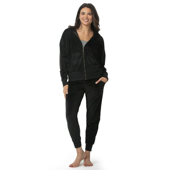 Felina - Womens Velour Zip Hoodie and Jogger Set Soft 2-Piece Tracksuit Lounge Set
