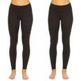 thumbnail image 1 of Felina Sueded Athleisure Performance Legging (2-Pack) Womens Leggings w/Slimming Waist Band Style: C3690RT (XX-Large, Black), 1 of 2