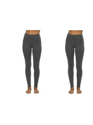 Felina Ladies' Wide Waistband Sueded Light Weight Leggings 2 Pack, Black XL  