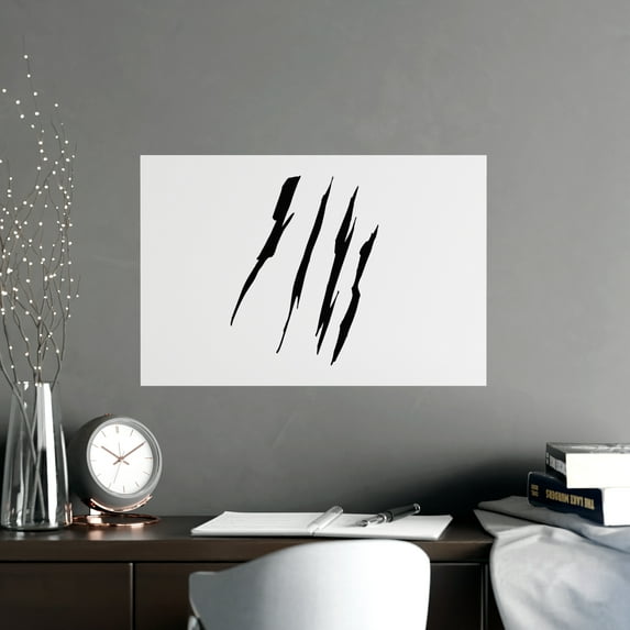 Effete Feline Claw Marks Scratch Vertical and Horizontal Matte Posters
