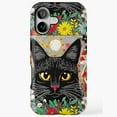 thumbnail image 1 of Feline Fantasy Cat Surrounded by Vibrant Garden iPhone Case 17 to 11 Pro Max, 1 of 2