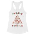 thumbnail image 1 of Feline Festive Tank Top Fitted Racerback Women's X-Large White, 1 of 5