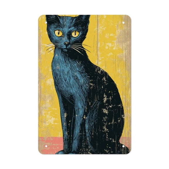 Feline Fine Versatile Tin Wall Decor - Home Garage Bar - Vertical