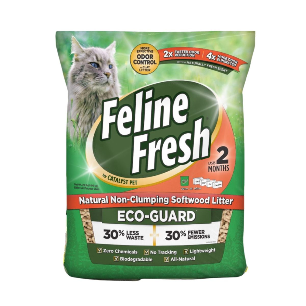 Feline Fresh Non Clumping Natural Pine Pellet Cat Litter Unscented 20 lb Bag Walmart