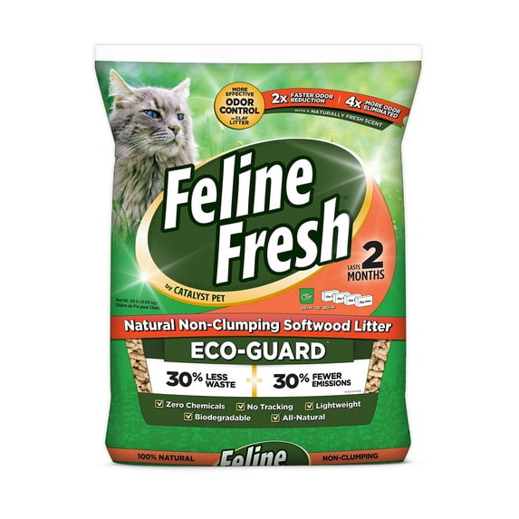 Feline Fresh Non- Clumping Natural Pine Pellet Cat Litter, Unscented, 20 lb Bag