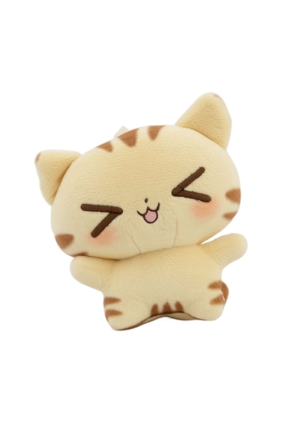 Feline Friends Cat Plush Keychain Set, Grey and Ginger Paws Stuffed Animal Pendant for Bag Accessory, Soft Kitten Bag Charm Decoration for Cat Lovers