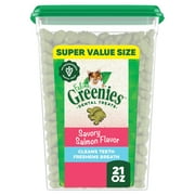 Greenies Feline Oven Roasted Chicken Flavor Adult Natural Dental Cat Treats, 21 oz Tub