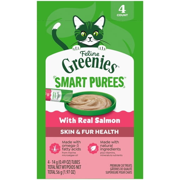 Greenies Puree Skin & Coat Salmon 4ct