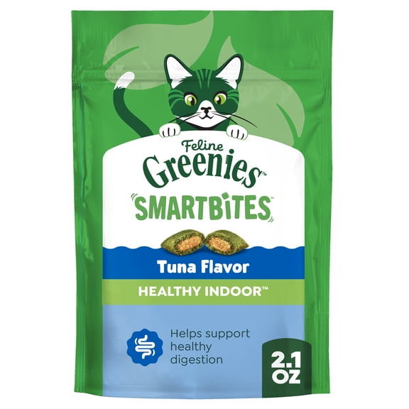 Greenies Feline Smartbites Tuna Flavor Healthy Indoor Cat Treats, 2.1 oz Pack