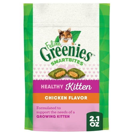 Greenies Feline Smartbites Chicken Flavor Kitten Treats, 2.1 oz Pack
