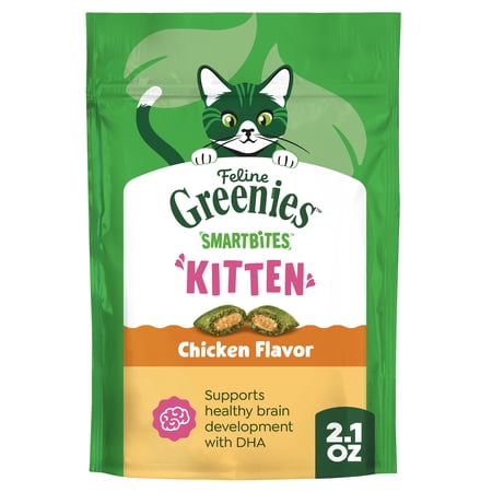 Greenies Feline Smartbites Chicken Flavor Kitten Treats, 2.1 oz Pack