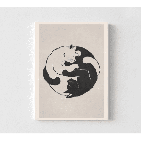 Feline Harmony Cat Wall Decor - Ready to Hang with Frame Choices
