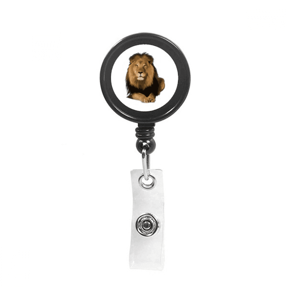 Feline Lions Lie Fierce Art Deco  Fashion Retractable Keychain Badge Holder ID Badge