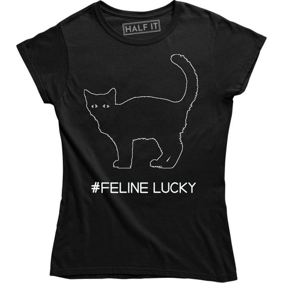 Feline Lucky Irish Cat St Patrick's Day Women Funny St. Patty's Gift Tee Shirt