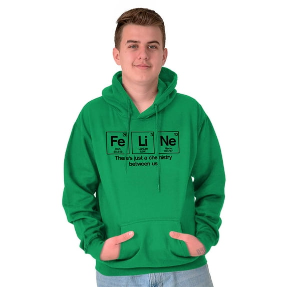 Feline Periodic Table Funny Cat Lover Unisex Plus Fleece Graphic Hoodie Brisco Brands 5X
