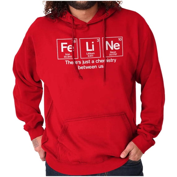 Feline Periodic Table Funny Cat Lover Unisex Plus Fleece Graphic Hoodie Brisco Brands 5X
