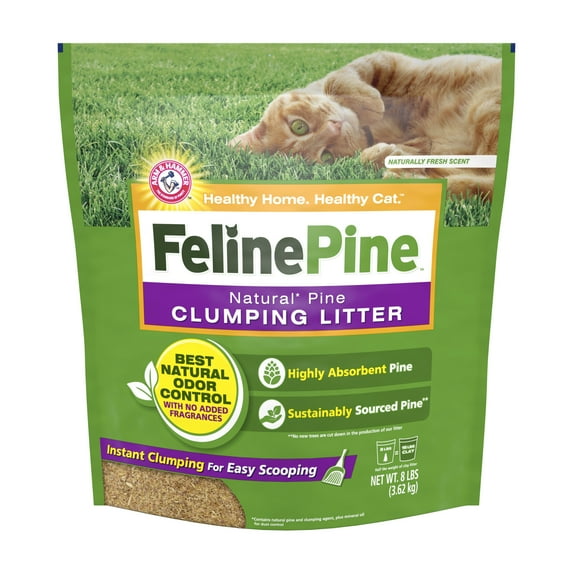 Feline Pine Cat Litter, Natural Pine Clumping Litter, 8 lb