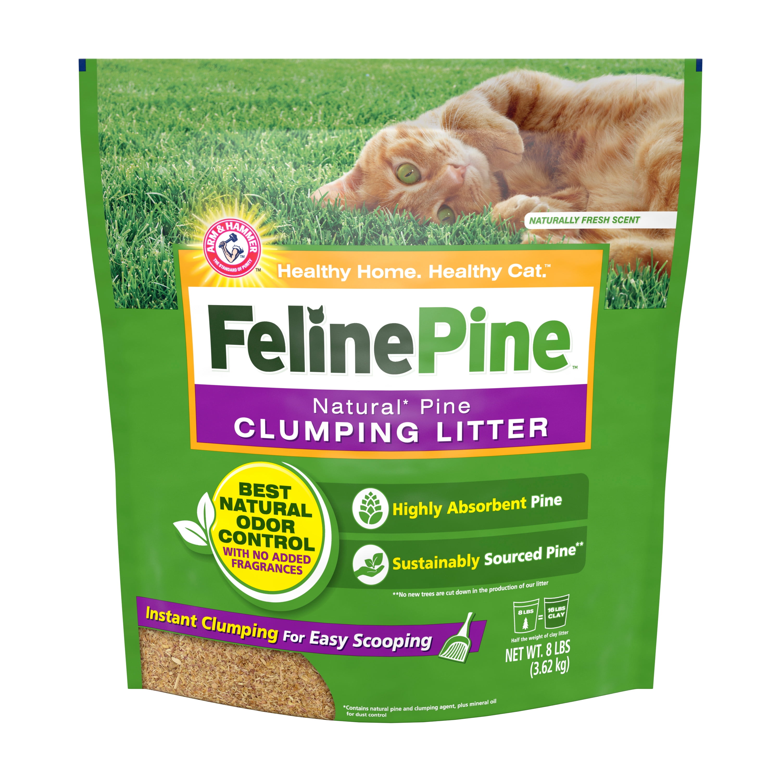 3 pack Feline Pine Cat Litter Natural Pine Clumping Litter 8 lb Walmart