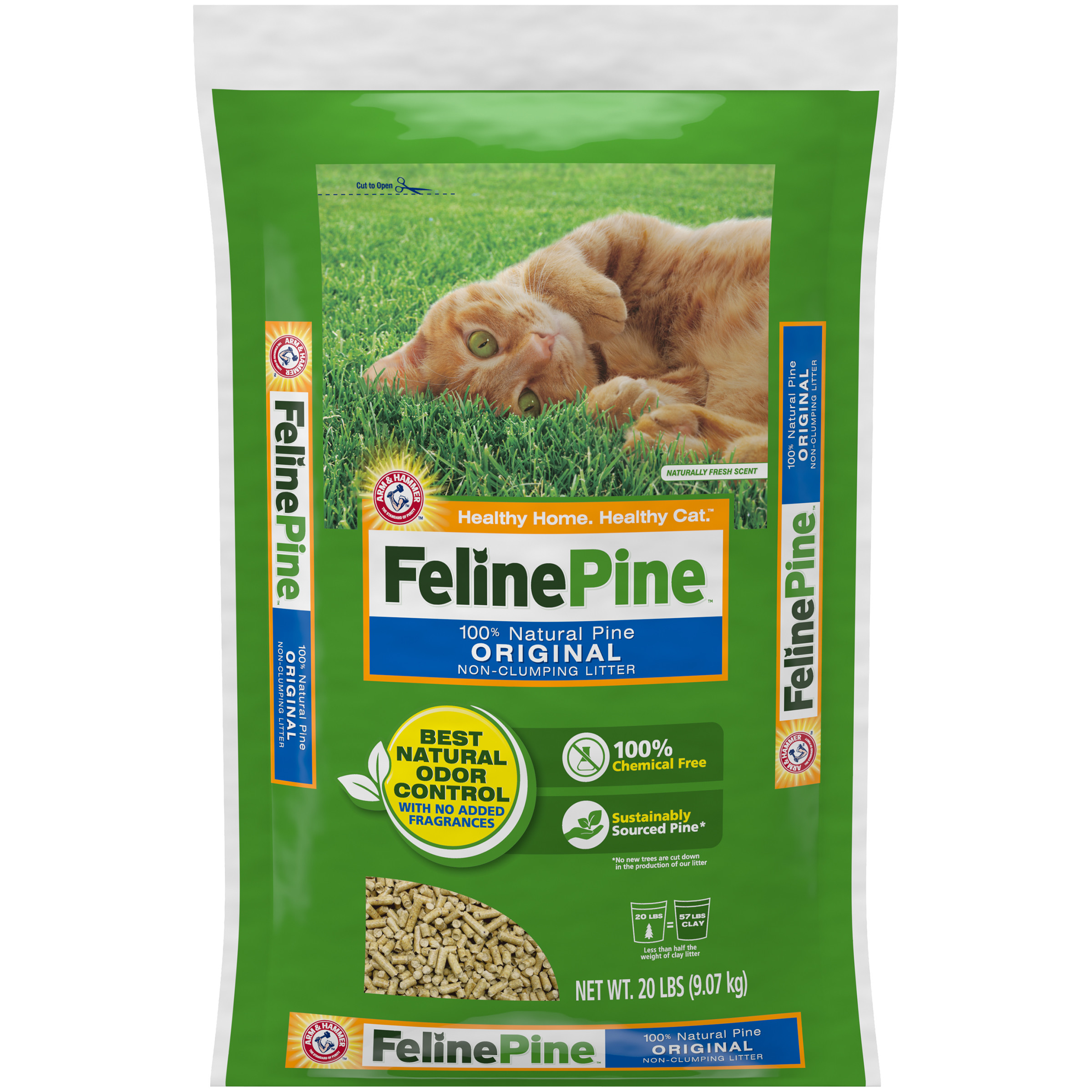 Feline Pine Original 100% Natural Cat Litter, 20 lb - image 1 of 8