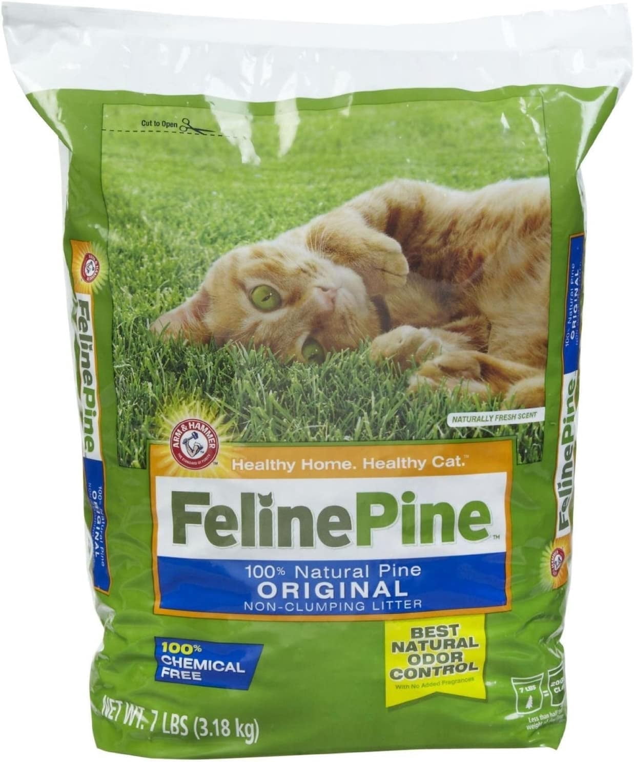Feline Pine Original Cat Litter, 7-Pound Bags (Pack of 2)