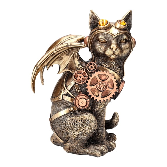 Feline Steampunk Cat Pilot Resin Figurine