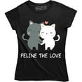 thumbnail image 1 of Feline The Love Funny Animal Cat Lovers Valentines day Women's T-Shirt, 1 of 4