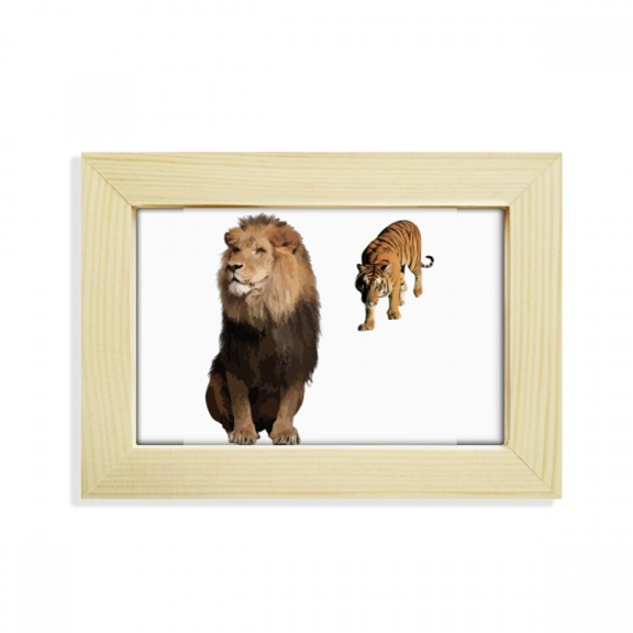 Feline Tigers Attack Ferocious Desktop Decorate Photo Frame Picture Art Painting 5x7 inch
