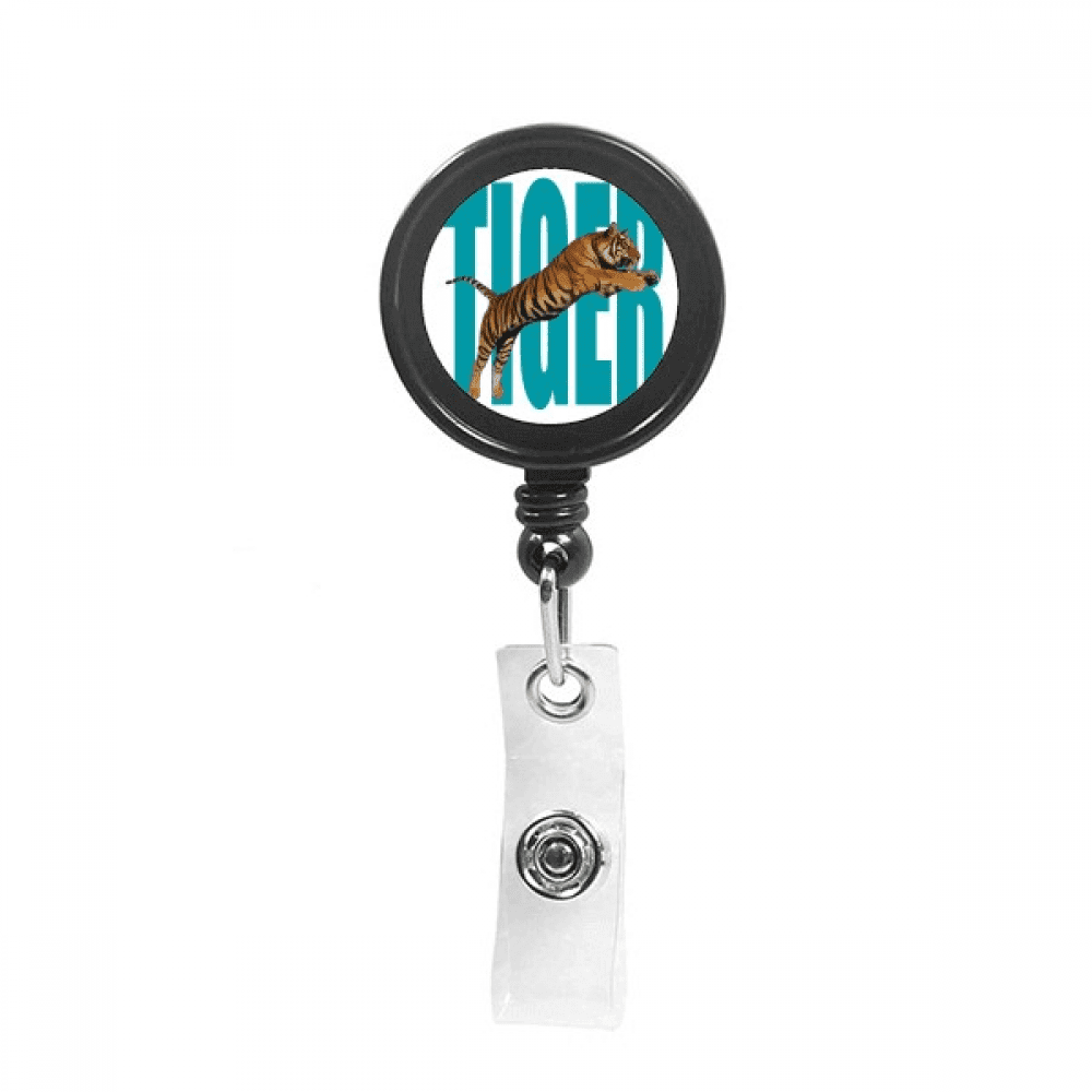 Feline Tigers Ferocious Art Deco  Fashion Retractable Keychain Badge Holder ID Badge