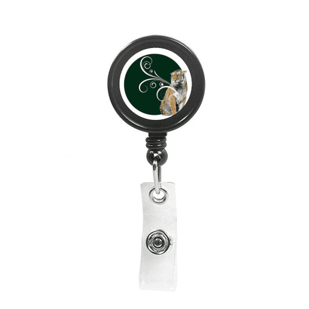 Feline Tigers Fierce Patterns Retractable Keychain Badge Holder ID Badge