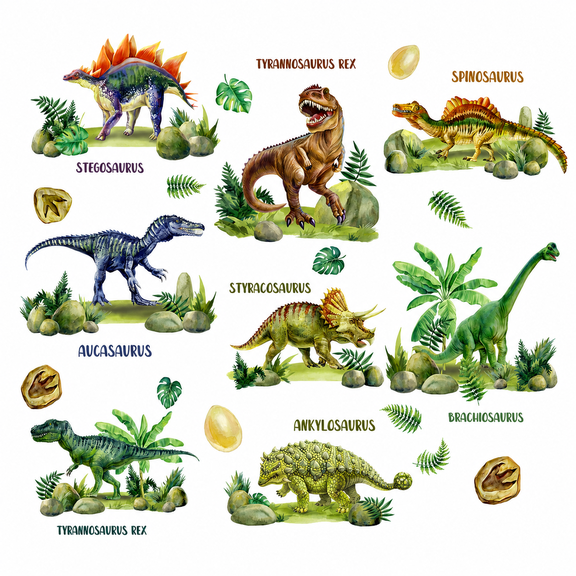 Felinux Dinosaur Wall Decals T-Rex Jungle Peel and Stick Wall Stickers