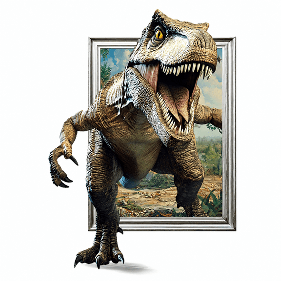 Felinux Wall Decal, Modern Minimalist Dinosaur Pattern, 1 Piece, PVC