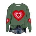 thumbnail image 1 of Felirenzacia 5XL Women’s Valentine Hoodie Cute Graphic Love Theme Long Sleeve Comfortable Top, Army Green,M, 1 of 5
