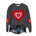 thumbnail image 1 of Felirenzacia 5XL Women’s Valentine Hoodie Cute Graphic Love Theme Long Sleeve Comfortable Top, Dark Gray,2XL, 1 of 5