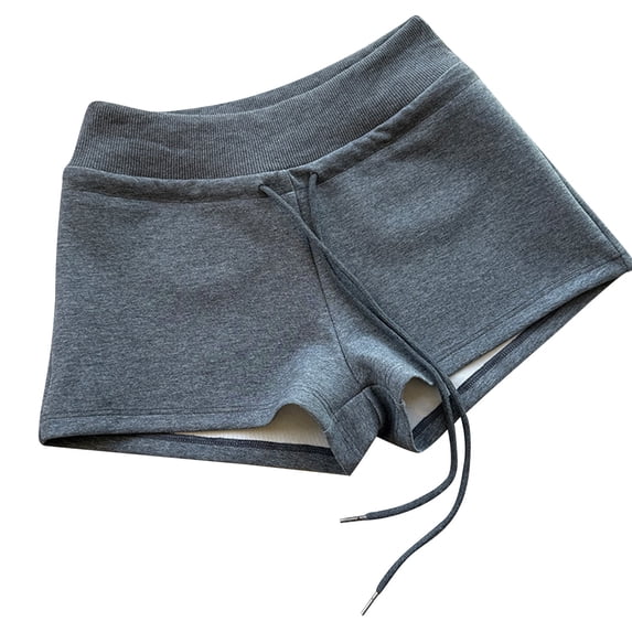 Felirenzacia Athletic Shorts for Women Micro Low Waist Drawstring Shorts Y2K Vintage Mini Hot Pants Lounge Bottoms Summer Dark Gray,XL