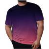 Felirenzacia Big Tall Men's Short Sleeve Tees, Crewneck Moisture Wicking Lightweight Gradient T-Shirts, 2XL-5XL